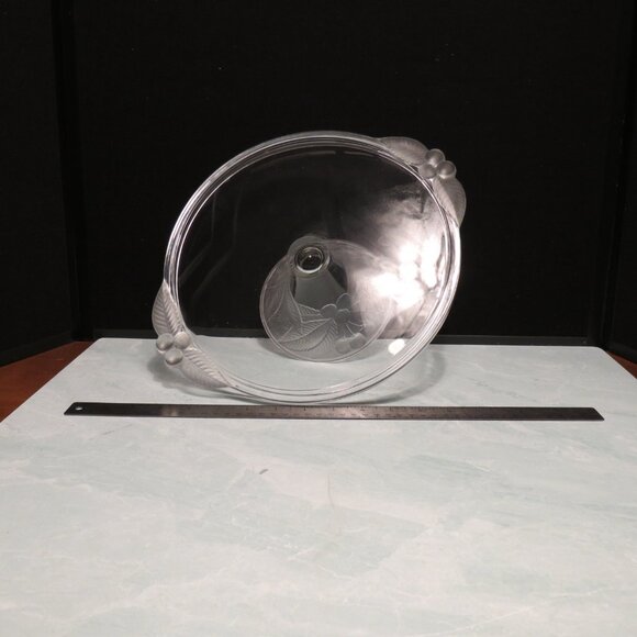 80s Mikasa Crystal Bountiful Footed Cake Stand Raised Frosted Cherry  - Picture 4 of 6